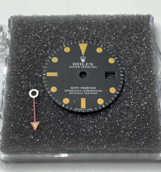 Vintage ROLEX GMT MASTER 1675 Matte Black Dial 28mm & Hand 2
