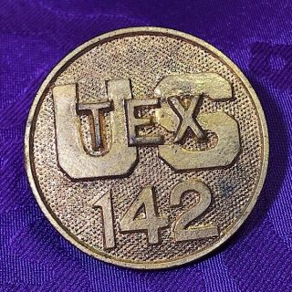 1930s Ww2 Collar Disk Enlisted Man Us Texas 142nd Infantry Brass Screw Back