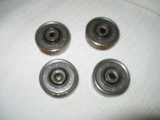 4 Vintage Old Union Hardware Co.  Steel Roller Skate Wheels W/ Bearings