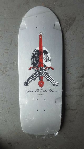Vintage Nos Early 80s Powell Peralta Skull And Sword Skateboard Deck