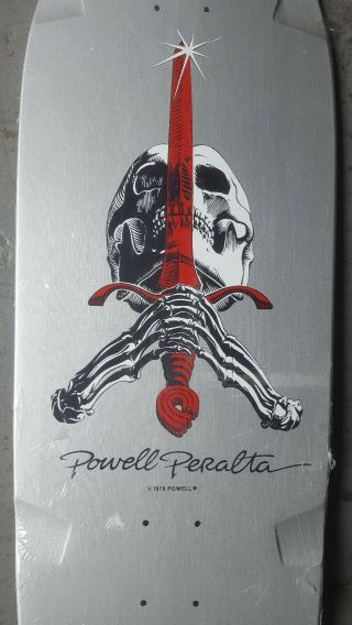 Vintage NOS Early 80s Powell Peralta Skull and Sword Skateboard Deck 3