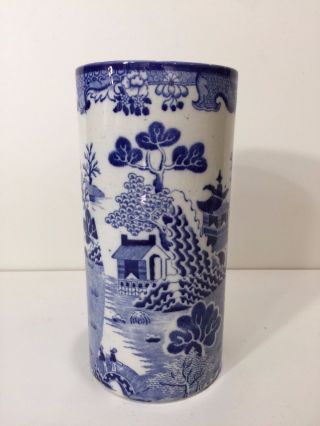 Antique 19th Century Mason Patent Ironstone Blue & White Vase,  8 1/4 " T X 4 " D