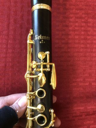 Selmer Wood Clarinet Cl220 Gold Plated Keys Very Rare Plays Well