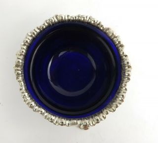 Bowl Georgian Solid Sterling Silver & Blue Glass Liner Appleton & Smith 1770 3