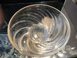 A Rare Rene Lalique " Poisson " (fish) Pattern Opalescent Glass Bowl Circa 1921