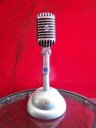 Vintage 1952 Shure 55 S Dynamic Cardioid Microphone Old Elvis W Shure S - 36 Stand