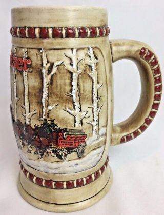RARE BUDWEISER STEIN with AUTHENTIC GREEN CRATES by Ceramarte Holiday Woodlands 5