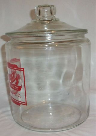 Vintage Rawls Delicious Foods Winston Salem NC Clear Glass Advertising Store Jar 2