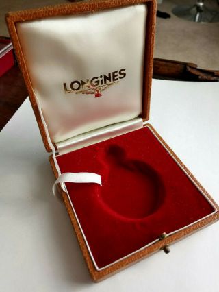 A Lovely Vintage Leather Bound Longines Pocket Watch Box