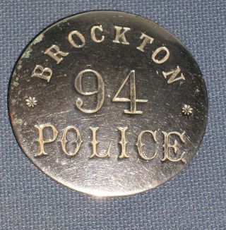 Brockton Police Vintage Antique Badge Rare