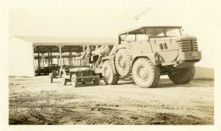 Org Wwii Photo: Massive Allied Truck Towing Giant Cannon