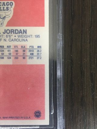 1986 Fleer 57 Michael Jordan rookie Beckett bgs Card grd 8.  5 authentic Vintage 10