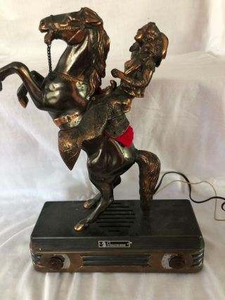 1940’s Vintage Rare Abbotwares Cowgirl Bucking Brass Radio