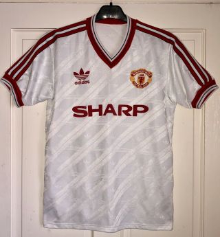 Manchester United Football Shirt Medium 1986 Adidas Away Rare Vintage