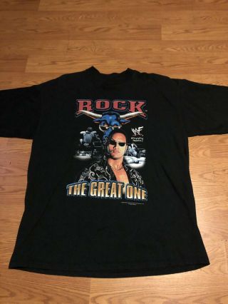 Vintage 2000 The Rock The Great One T Shirt Wwf Attitude Era Double Sided Xxl