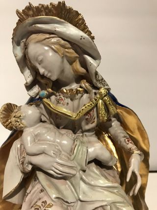 Professor Eugenio Pattarino Madonna & Child Sculpture RARE 8