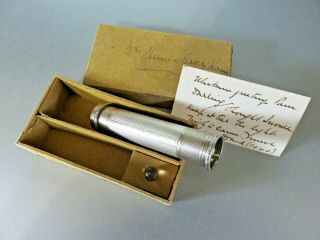 Rare Antique Vintage Solid Silver Torch Flashlight Birmingham 1939 Box