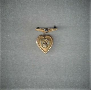 Rare Ww2 Us Army Air Corps Pilot Wings Suspender To Fancy Sweetheart Locket Pin