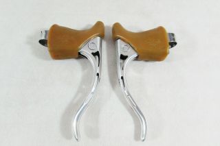 Vintage CAMPAGNOLO COLNAGO RECORD MILLED BRAKE LEVERS for,  Mexico models. 2