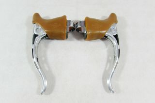 Vintage CAMPAGNOLO COLNAGO RECORD MILLED BRAKE LEVERS for,  Mexico models. 3