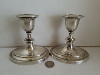 1891,  1892 Harrison Brothers & Howson Sterling Silver Candlesticks 556g Weighted