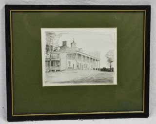 Mount Vernon Etching Signed Don Swann Limited Edition To 300 George Washington