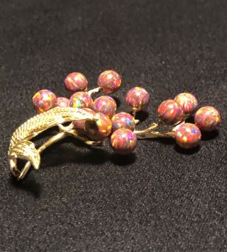 14K Solid Gold Vintage Black Opal Necklace Pendant 8.  6 Grams 6