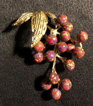 14K Solid Gold Vintage Black Opal Necklace Pendant 8.  6 Grams 8