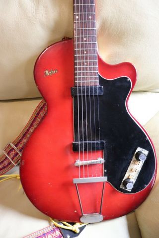 1959 Hofner Colorama 443 Vintage Electric Guitar Incredibly Rare Red Race Stripe
