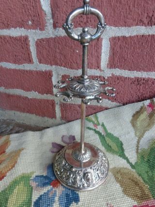Antique Victorian James Tufts Boston Silverplate Embos Faces Spoon Rack Holder