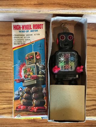 Vintage 1960’s High Wheeled Robot - Mib - Boxed - Old Store Stock