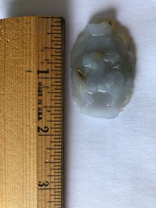 Carved Imperial Horse Jade Pendant 1 3/4 " Long