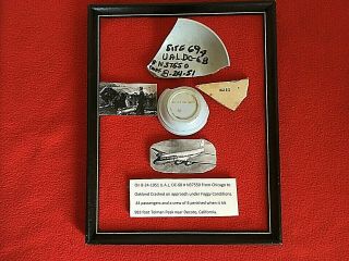 Rare 3 Artifacts From The Crash Of A U.  A.  L,  Dc - 6b @ Decoto,  Ca.  On 8 - 4 - 51