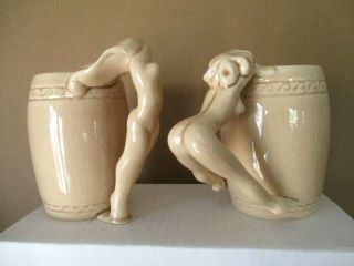 Vintage Dorothy Kindell Risque Nude Lady Mugs Set of 6,  Ashtray Signed 1950s 5