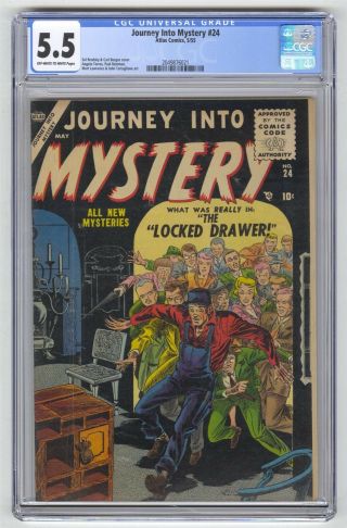 Journey Into Mystery 24 Cgc 5.  5 Vintage Marvel Atlas Comic Pre - Hero Horror 10c