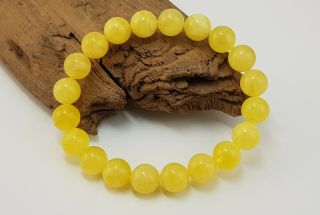 Bracelet Stone Amber Natural Baltic White Bead Sea Vintage Old 11,  9g Rare A - 270