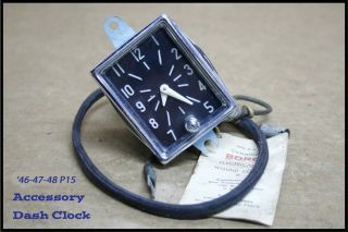 NOS 1946 - 1948 Plymouth Accessory Dash Clock 1947 Special Deluxe Convertible 2