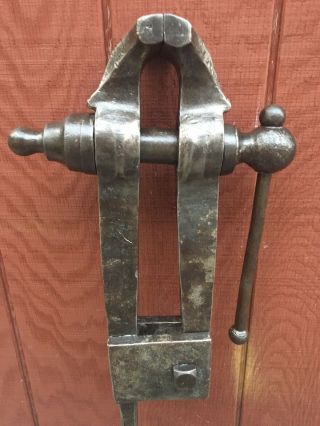 Antique Blacksmith Post Leg Vise 4 1/2” Jaws 41” Tall Forging Tool Blacksmithing 2