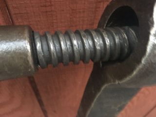 Antique Blacksmith Post Leg Vise 4 1/2” Jaws 41” Tall Forging Tool Blacksmithing 9