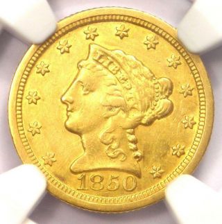 1850 - O Liberty Gold Quarter Eagle $2.  50 - Certified Ngc Au Details - Rare Date