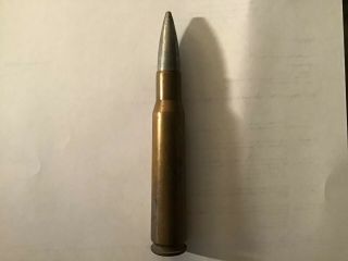 Vintage 1943 Sl Empty 50 Caliber Shell With Bullet Still Attached