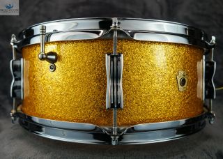 Gorgeous/soundfile Ludwig Vintage 1965 Pioneer Snare Drum - Gold Sparkle