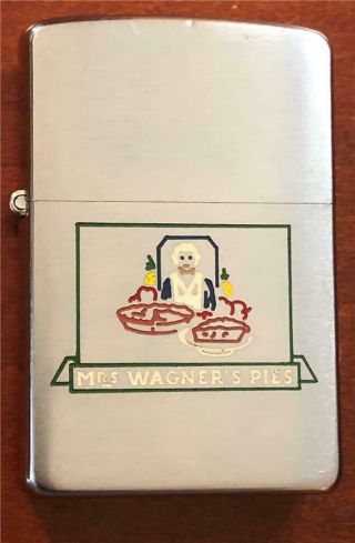 Old Vintage 1957 Zippo Lighter Adv Mrs Wagner 