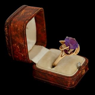 Antique Vintage Deco Retro 14k Gold Color Change Corundum Alexandrite Ring 7.  75 2