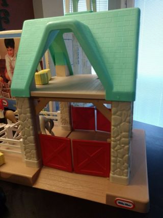 Little Tikes Dollhouse Place STABLE VINTAGE doll house toy HORSES play 6