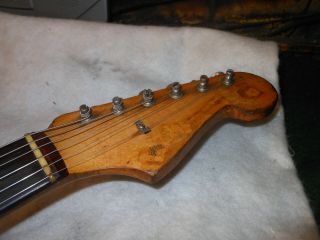 1960 Vintage Fender Stratocaster Guitar Slab Board Clay Dots All Parts 10