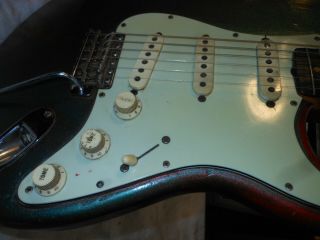 1960 Vintage Fender Stratocaster Guitar Slab Board Clay Dots All Parts 12