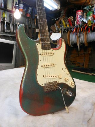 1960 Vintage Fender Stratocaster Guitar Slab Board Clay Dots All Parts