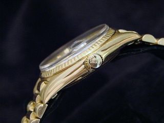 Mens Rolex Day - Date President Solid 18K Yellow Gold Watch White Vintage 1803 4