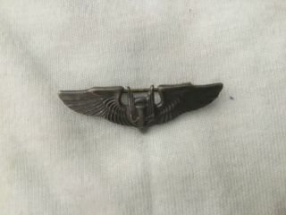 Aaf Aerial Gunner Wing,  Bell Sterling Silver 1 - 1/2 "